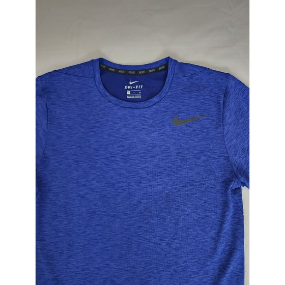 Nike Men's Athletic Dri-Fit Utility Static Short Sleeve Training Tee Blue Small - Picture 4 of 9